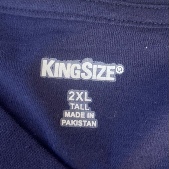 Kingsize Vneck Tshirt Mens 2XLT Tall Blue New WOT - Picture 5 of 7